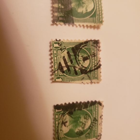Green 1 cent used george washington stamps - Picture 1 of 1